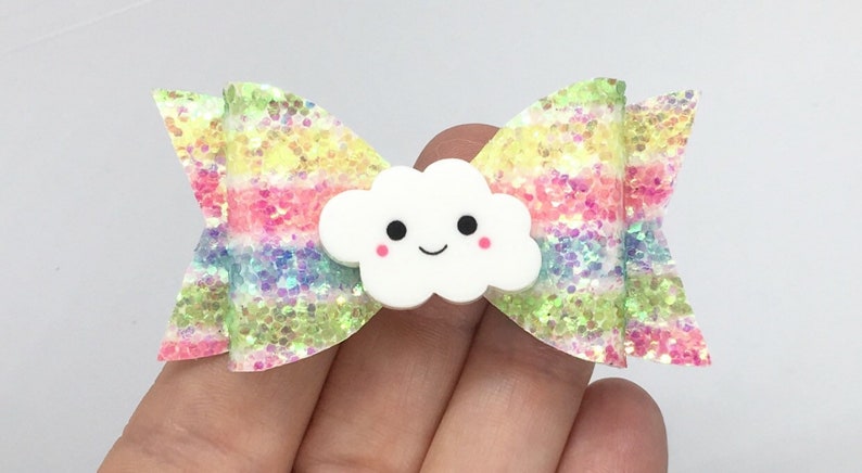Rainbow /& Cloud Embelishment Bow