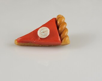 Pumpkin Pie Slice Polymer Clay Magnet