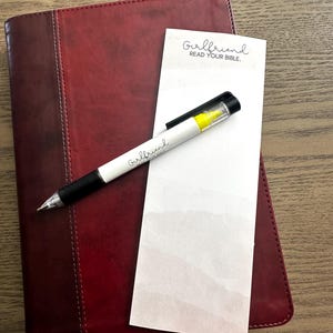 Black smooth ballpoint pen with yellow highlighter combo