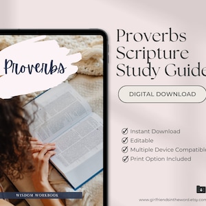 Proverbs Study Guide/Reading Plan/Digital Journal/Printable Instant Download