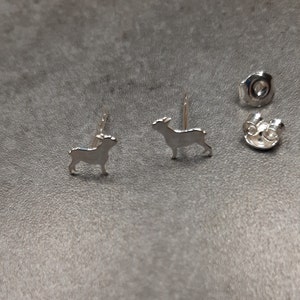 925 Sterling Silver Small Stud Earrings French Bulldog /Frenchie Minimalistic Gift