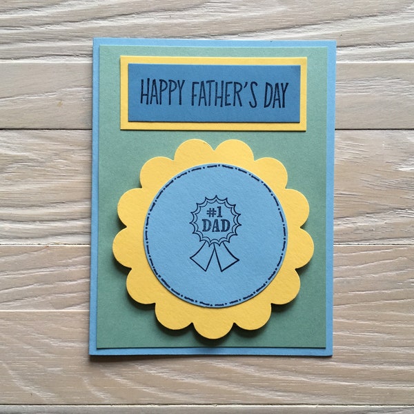 Father’s Day Card (FD137), #1 Dad, Medal card, Thanks for all you do