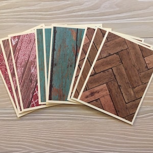Wood patterns note cards/set of 9, budget EZ, blank inside, all occasion