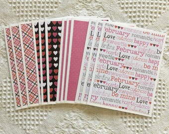 Valentine washi tape note cards, set of 5 cards, budget EZ, blank inside
