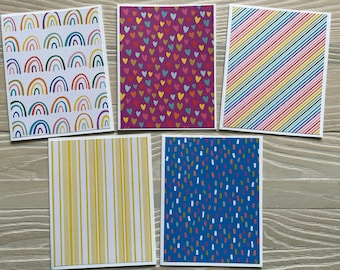 Amy Tan Rainbow Note Cards - Set of 10 Blank Stationery