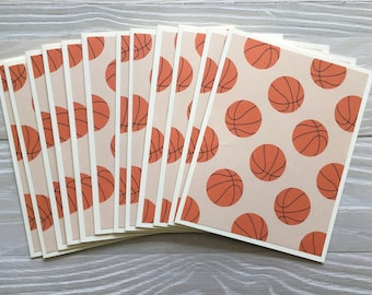 Basketball note cards/set of 12 with envelopes, budget EZ, blank inside, all occasion