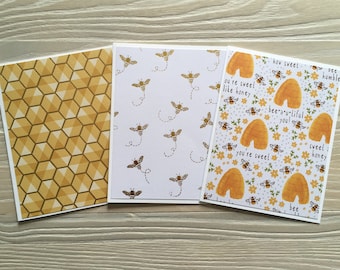 Sweet as can Bee note cards/set of 12, budget EZ, blank inside, bumblebee theme