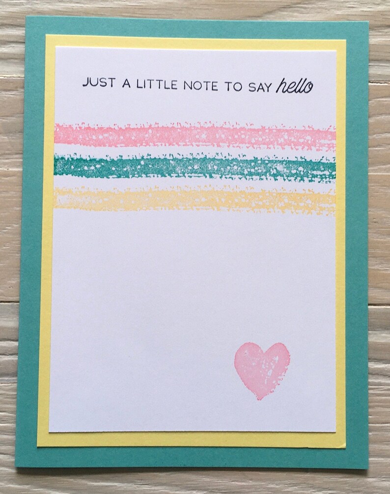 Hello Note Card Pastel Stripes Hello Note Cards, Set of 6, Pastel Colors, Blank Inside ...