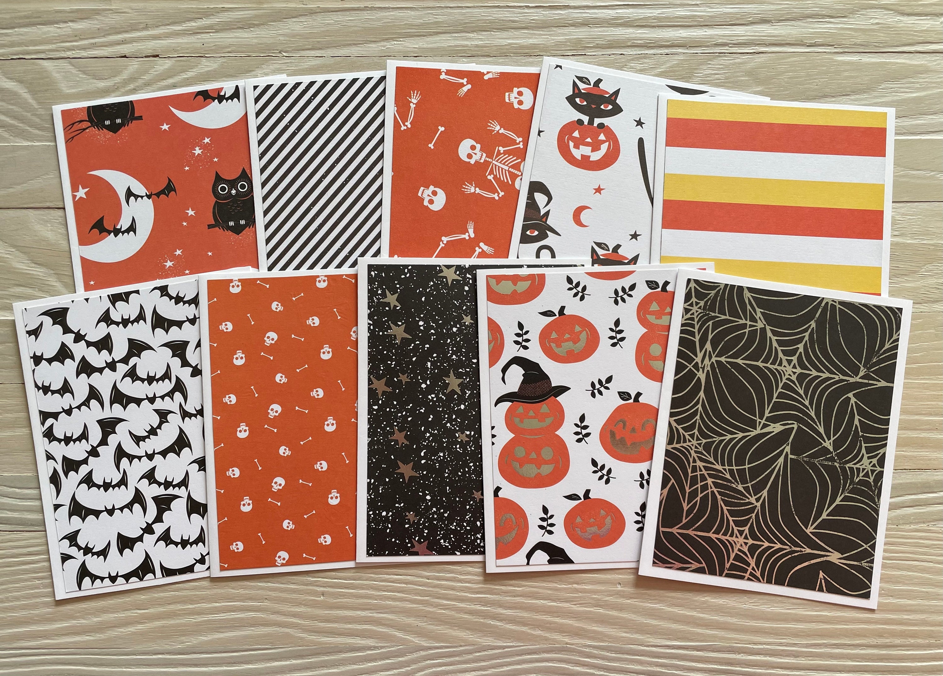 Boo! Note Cards/set of 10, Budget EZ, Blank Inside, Halloween Note ...