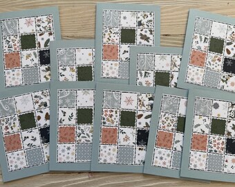 Patchwork Quilt - Winter note cards/set of 10 cards and envelopes, blank inside