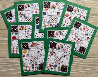Patchwork Quilt - Hip Hip Hooray multi-purpose note cards/set of 10 notes and envelopes, blank inside, celebration, birthday, congrats