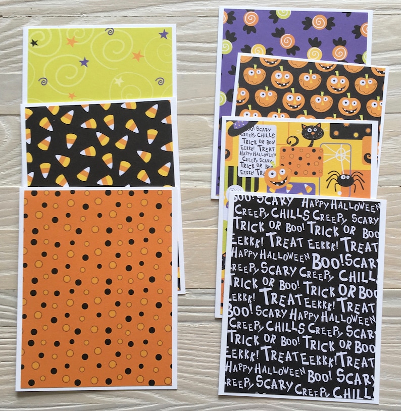 Trick or Treat Variety note cards/set of 14 budget EZ blank | Etsy