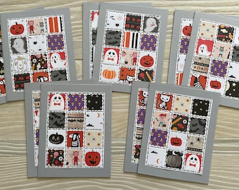 Patchwork Quilt - Halloween note cards/set of 10, blank inside