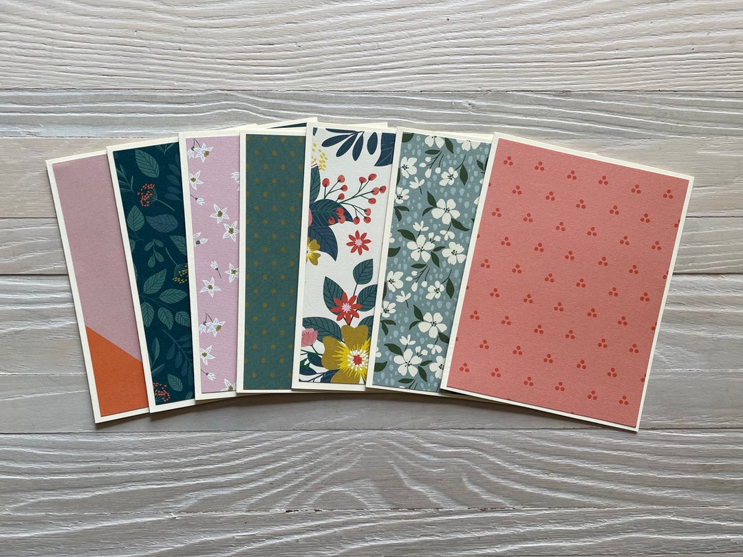 Floral Note Card Set: Summer Flower Designs, Set of 7 - Etsy
