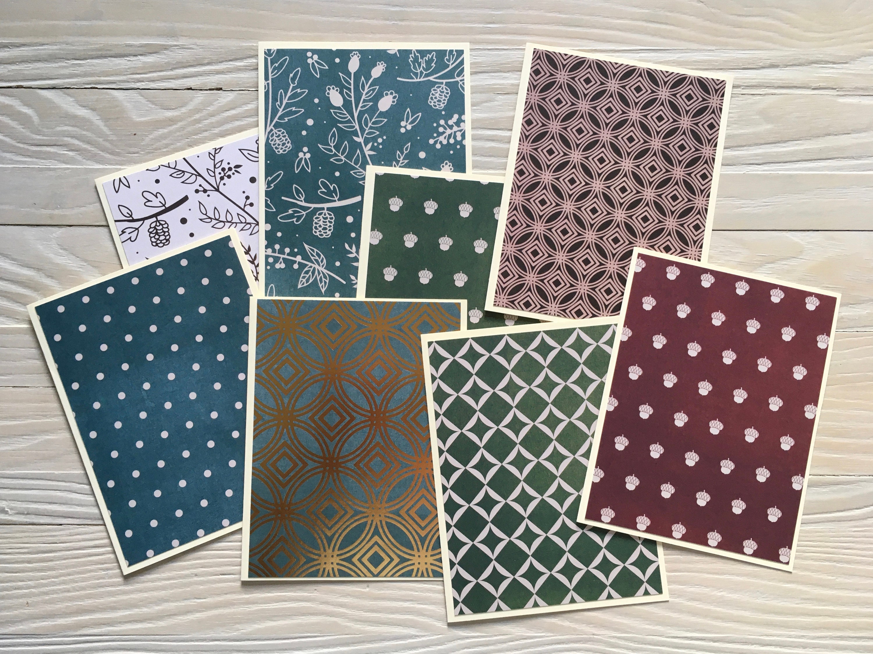 Fall Colors and Designs Note Cards/set of 8, Budget EZ, Blank Inside ...