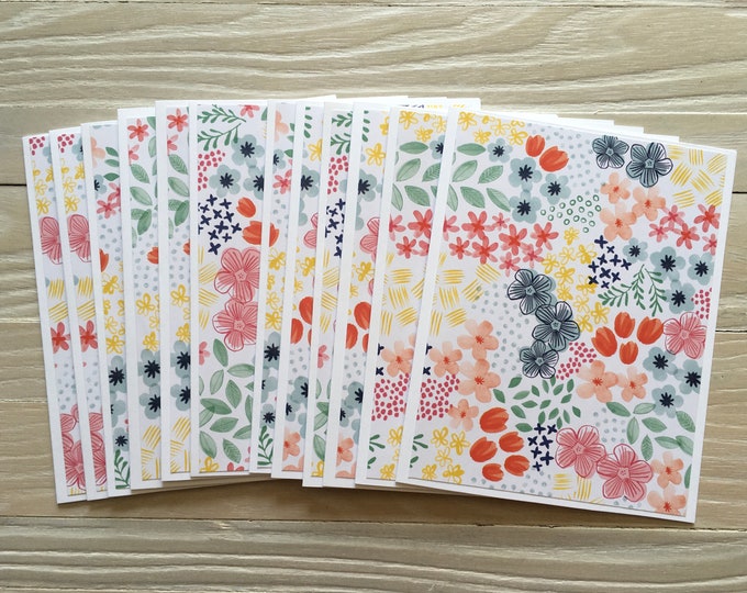 Medium Flowers and Designs Note Cards/set of 12, Budget EZ, Blank ...