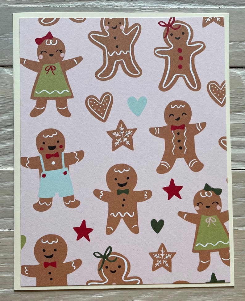 Gingerbread Note Design Gingerbread Note Cards/set of 12, Budget EZ, Blank Inside - Etsy