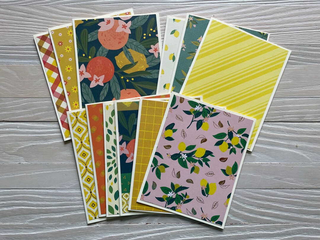 Lemon Note Cards Set: Blank Inside, Colorful Designs - Etsy