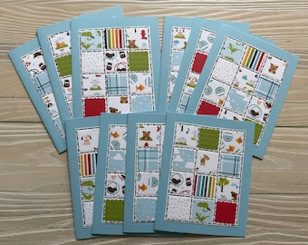 Patchwork Quilt - Pets note cards/set of 10 cards and envelopes, blank inside