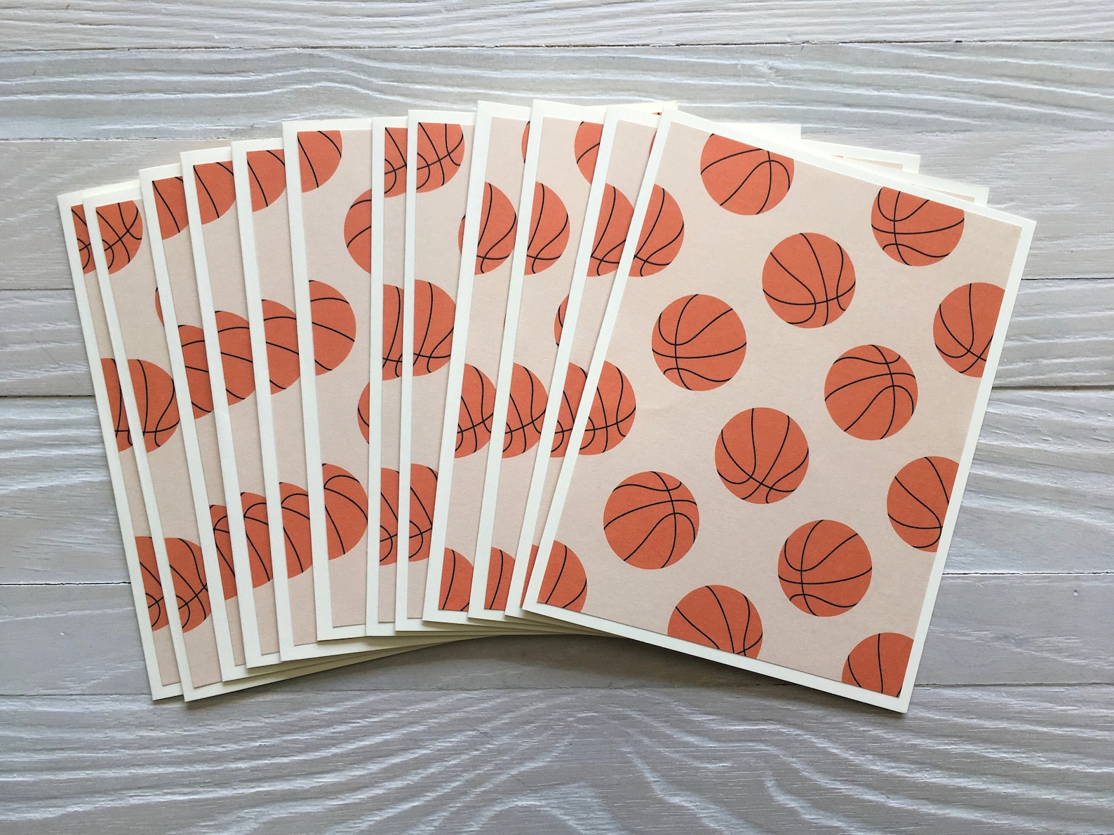 Basketball Note Cards/set of 12 Budget EZ Blank Inside All Etsy