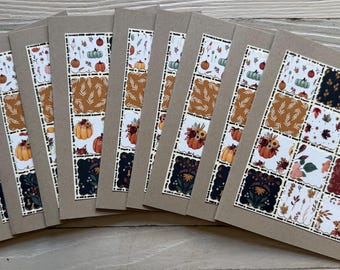 Patchwork Quilt - Harvest note cards/set of 10 cards and envelopes, blank inside