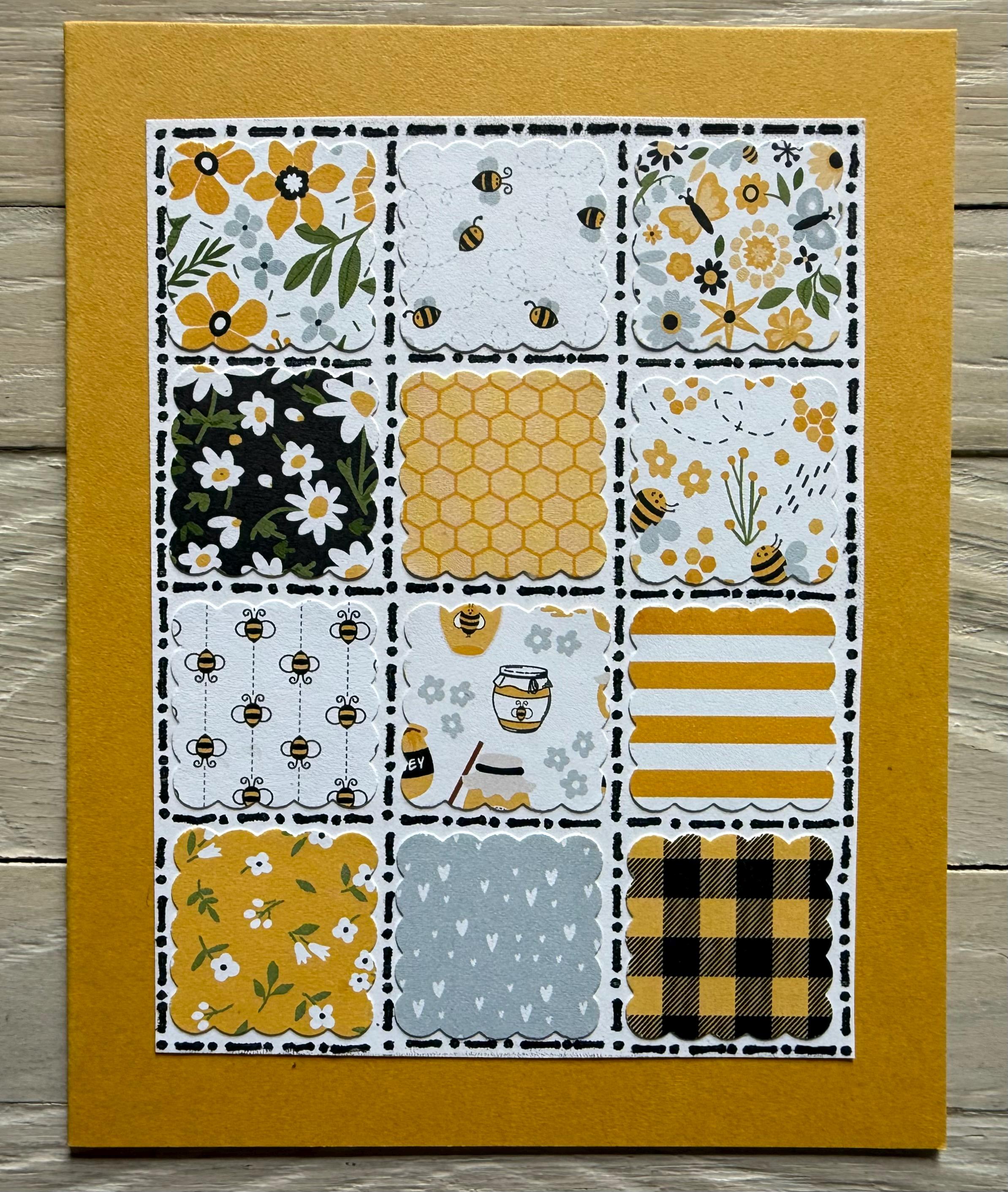 Patchwork Quilt - Bee Happy Note Cards/set of 10, Blank Inside - Etsy