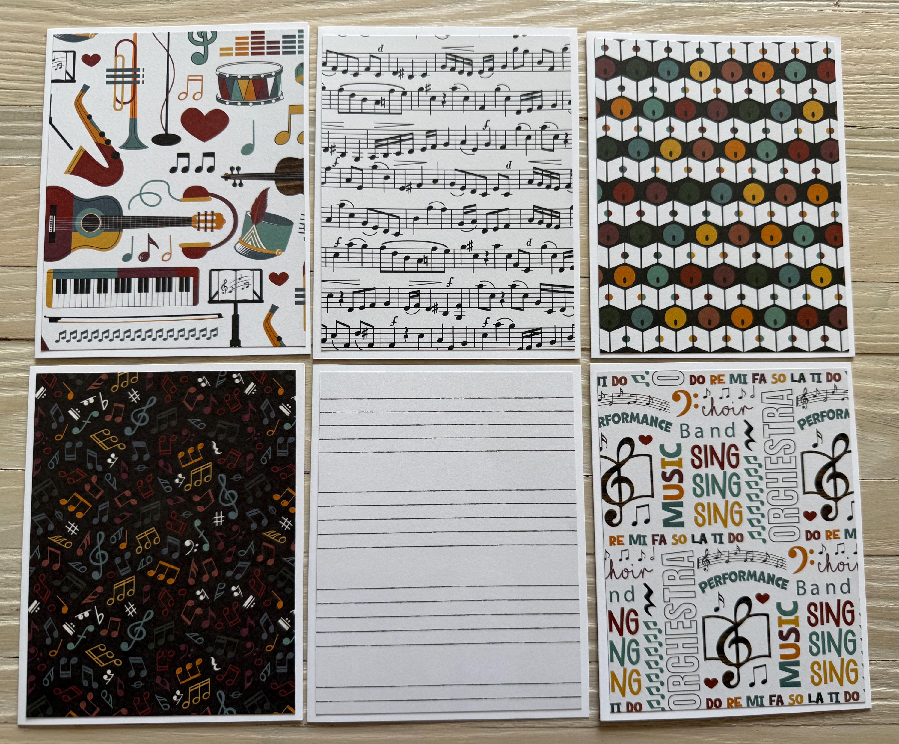 For the Love of Music Note Cards /set of 12, Budget EZ, Blank Inside ...