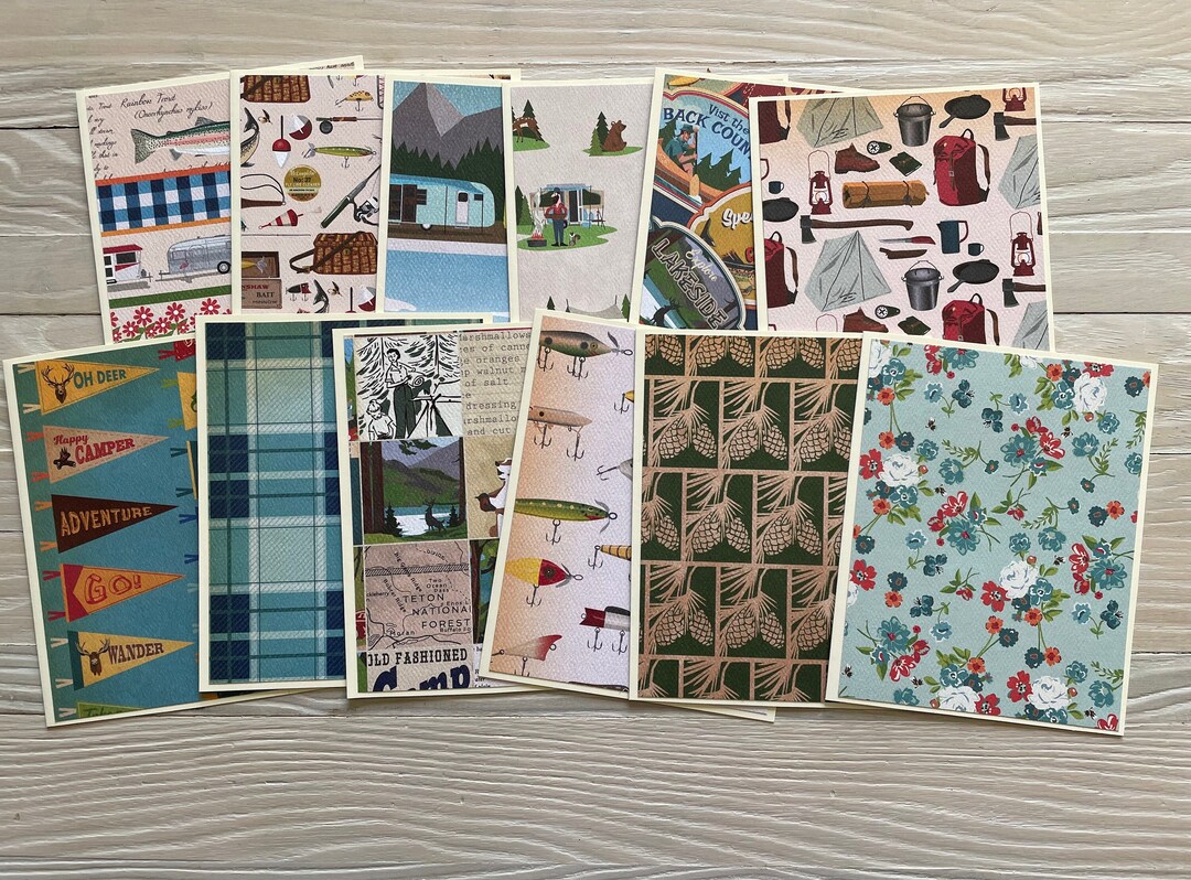 Gone Camping Note Cards/set of 12, Budget EZ, Blank Inside, Camping ...