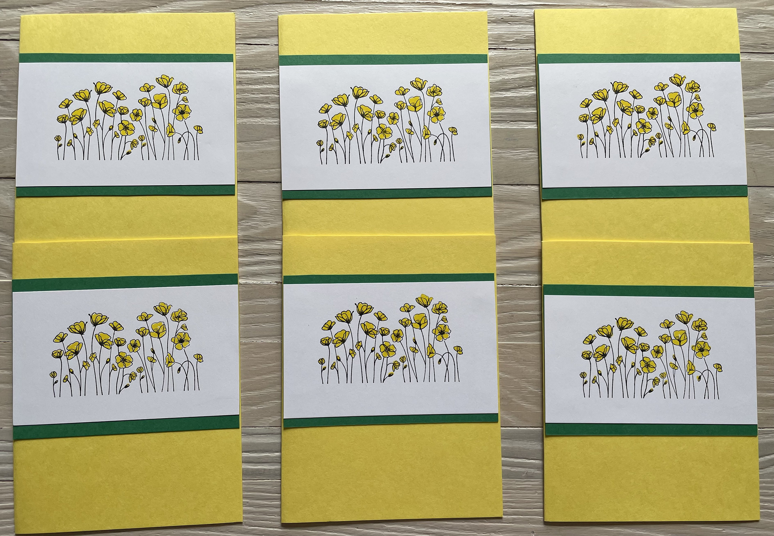 Yellow Poppies Note Cards, Set of 6, Flower Note Cards, Blank Inside - Etsy