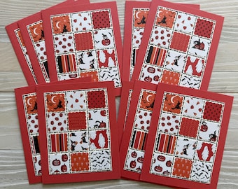 Patchwork Quilt - Halloween Fun note cards/set of 10 cards and envelopes, blank inside