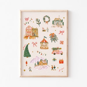 A3|A4|A5 |Christmas winter scene Art Print |Nursery Print | Christmas Illustration | Winter illustration | Unframed Print | Winter scene