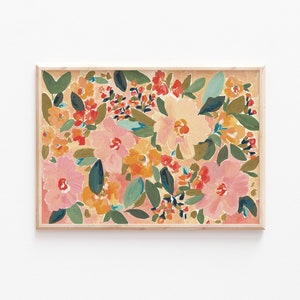 A3|A4|A5 |Floral Abstract Art Print |Colourful Nature Print | Floral Illustration |Bedroom Wall Art | Unframed Print |Abstract Botanical Art