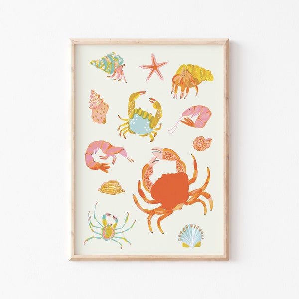 A3|A4|A5 | Under the Sea | Nursery Wall Art | Crabs | Crab  Print | Sea Animal Wall Decor | Nautical Decor | Sea Life Print | Nursery Decor