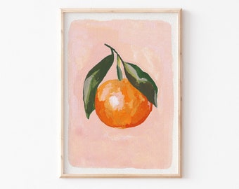 A3| A4| A5 | Orange Obst Kunstdruck | Bunter Food Print | Obst Illustration | Schlafzimmer Wandkunst | Ungerahmter Druck | Küchenkunst | Food Illustration