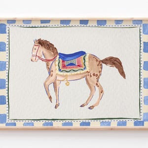 Stampa artistica di cavalli / Illustrazione di animali / Illustrazione dipinta / Stampa senza cornice / Opera d'arte per bambini / Arte murale per la camera dei bambini