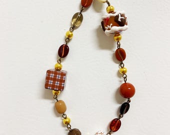 Coffee bag charm  - Handbag jewelry, Purse charm