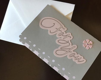 Gift Card holder with envelope, For You, flower cutout