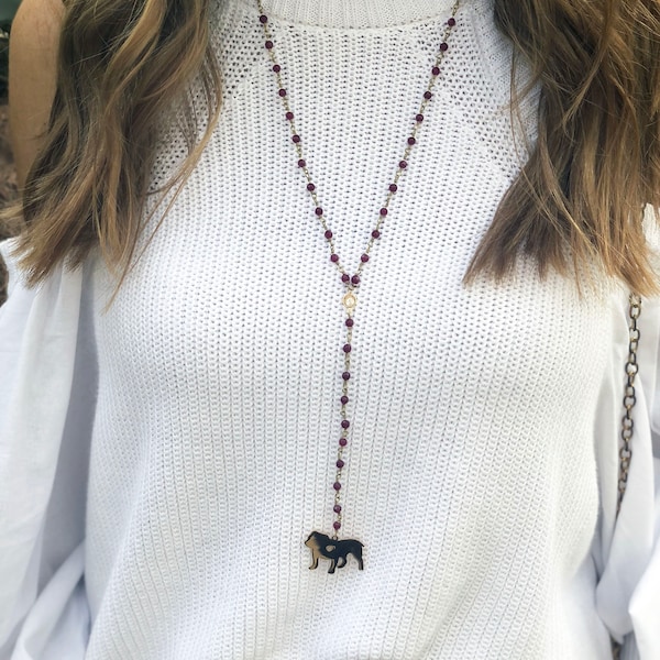 Mississippi State Bulldogs Game Day Necklace - Maroon Jewelry