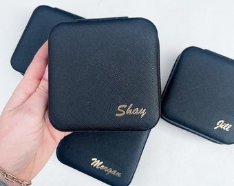 Personalized Jewelry Case - Monogrammed Jewelry Travel Box - Bridesmaid Gift - Shower Gift
