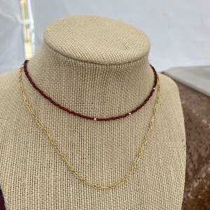 Maroon Seed Bead Necklace