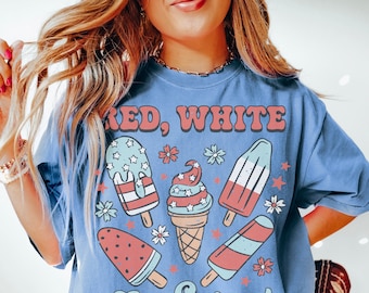 T-shirt graphique Comfort Colors® Red White and Sweet America, T-shirt graphique Comfort Colors 4th of July, T-shirt graphique américain, T-shirt graphique USA