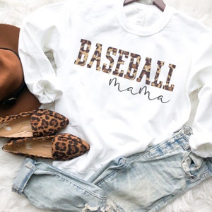 Leopard Baseball Mama Sweatshirt, Baseball Mama Sweatshirt, Leopard Baseball Mama Hoodie, Baseball Mama Hoodie, Leopard Baseball Sweatshirt image 2