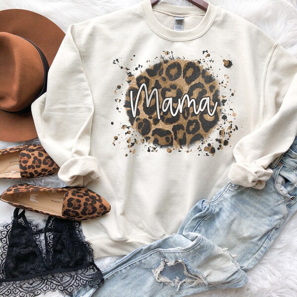 Leopard Mama Sweatshirt, Leopard Mama Hoodie, Mama Sweatshirt, Mama Hoodie, Leopard Mom Sweatshirt, Leopard Mom Hoodie