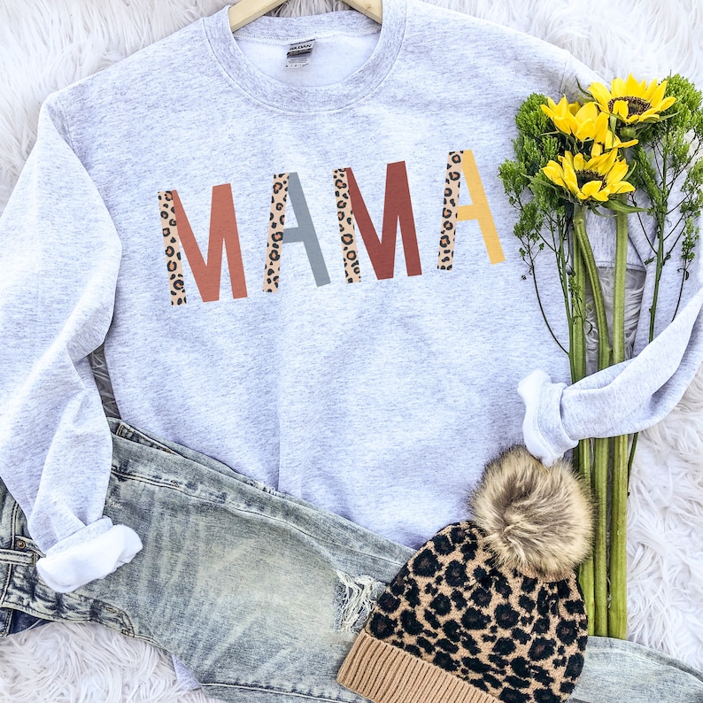 Leopard Mama Sweatshirt, Mama Hoodie, Mama Sweatshirt, Leopard Mama Hoodie, Leopard Mom Sweatshirt, Leopard Mom Hoodie 