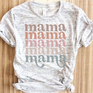 Retro Mama Row Camisa, Mamá Camisa, Retro Mama Camisa, Mamá Camisa, Retro Mamá Camisa, Boho Mama Camisa,
