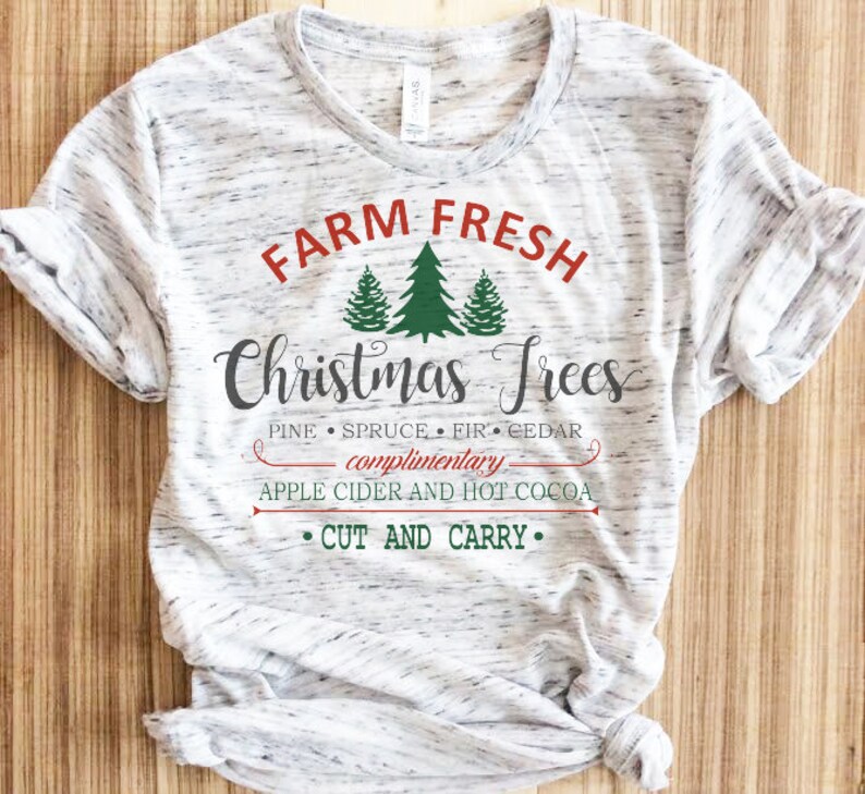 Farm Fresh Christmas Tree Shirt Christmas Tree Shirt Farm Etsy