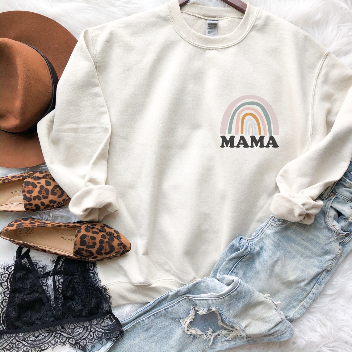 Rainbow Mama Sweatshirt Rainbow Mama Hoodie Mama Sweatshirt image 0; holiday gift guide for her