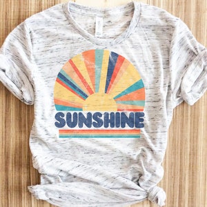 Retro Sunshine Shirt, Retro Sunshine T Shirt, Hiking T Shirt, Camping T Shirt, Travel T Shirt, Womens Camping Shirt, Womens Hiking Shirt image 2