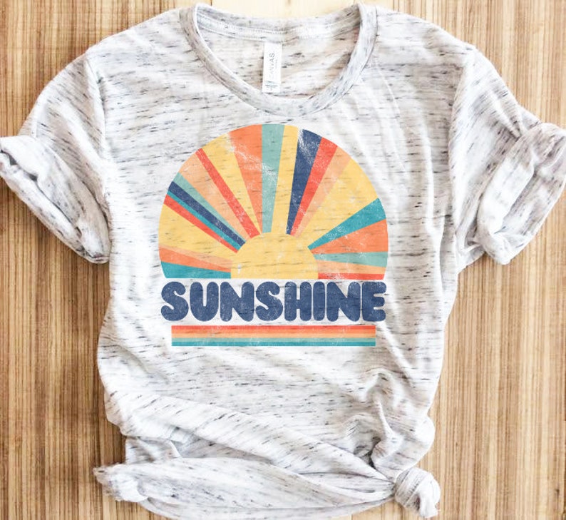 Retro Sunshine Shirt, Retro Sunshine T Shirt, Hiking T Shirt, Camping T Shirt, Travel T Shirt, Womens Camping Shirt, Womens Hiking Shirt image 2