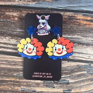 clown earrings, clowncore earrings